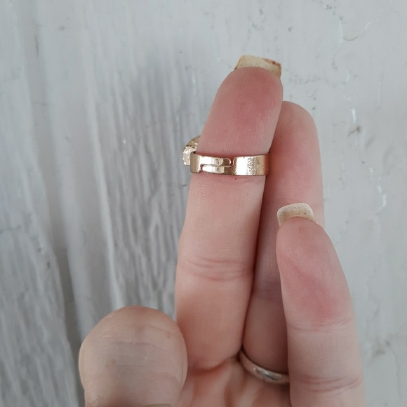 New Handmade Titanium Druzy Agate Gold Plated Adjustable Ring. - Picture 7 of 8